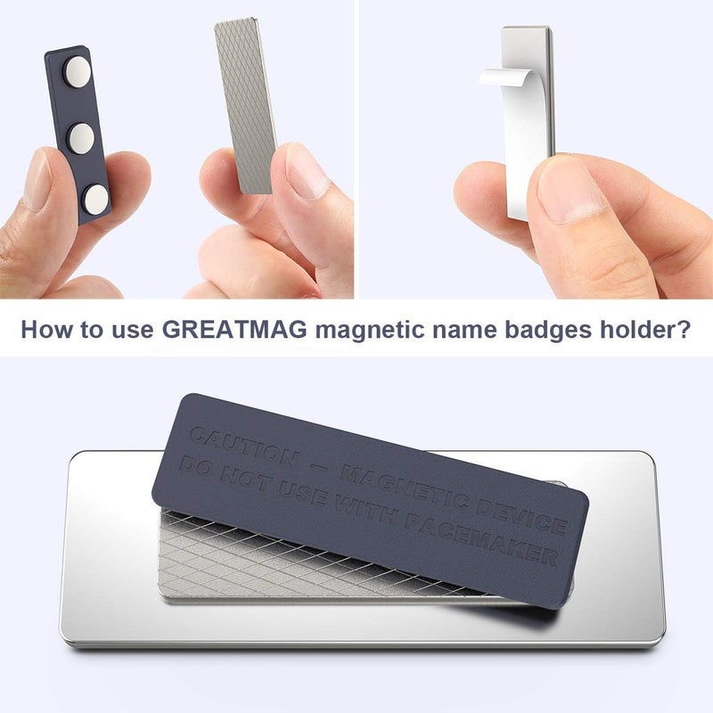 GREATMAG Name Tag Magnets 20 Pack, Magnets for Nametags Magnetic Name Badge Holders, Name Tag Magnetic Adhesive Backing with 3 Neodymium Magnets (1.76 x 0.5 inches, Blue) - Image 5
